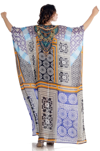 PRG6804 Sheer Avatar Pure Silk Midi Length Kaftan