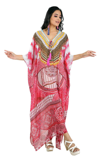 Casual Wear White Light Pink Cotton kaftan, Size: Large at Rs 555