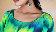 "Luxurious Embellishments: Silk Kaftan for Women"
