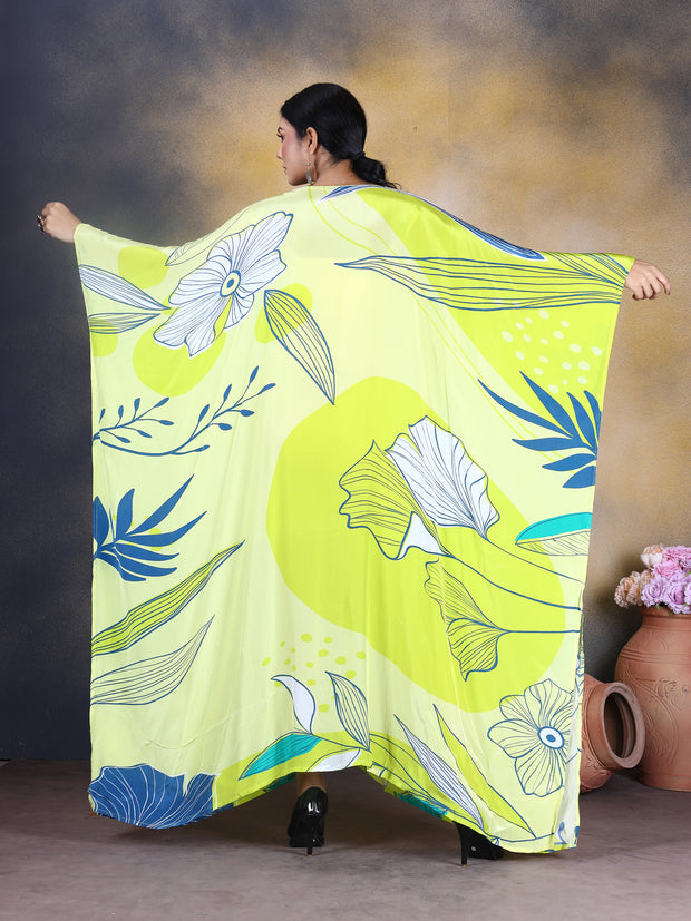 Glamour in Silk: Embellished Kaftan for Women