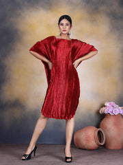 "Crimson Elegance Unveiled: Embrace Sophistication and Comfort with this Exquisite Red Kaftan for Women.