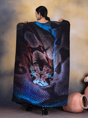 "Serpentine Chic: Snake Print Silk Kaftan for Women"