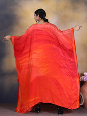 Sunkissed Elegance: Orange Silk Kaftan for Women