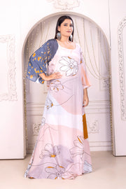 "Blooming Splendor: Long Flower Print Dress for Women"