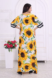 "Stylish Floral Print Silk Dress for Women – Elegant & Timeless Look"