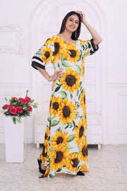 "Stylish Floral Print Silk Dress for Women – Elegant & Timeless Look"