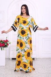 "Stylish Floral Print Silk Dress for Women – Elegant & Timeless Look"