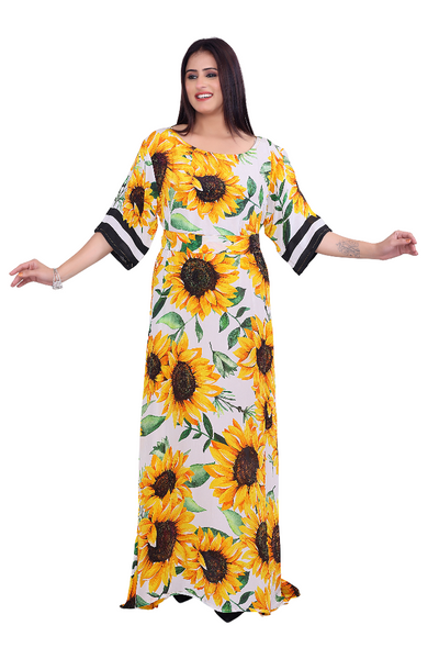 "Stylish Floral Print Silk Dress for Women – Elegant & Timeless Look"