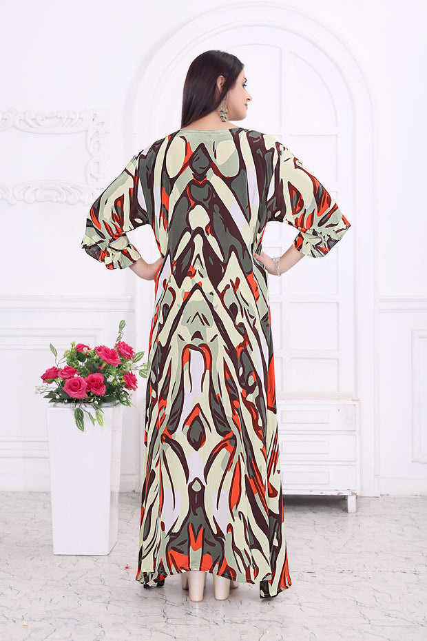 "Trendy Geometric Print Dress for Women – Modern & Stylish Outfit"
