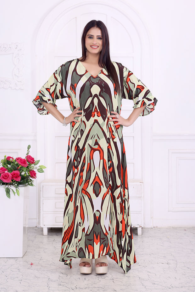 "Trendy Geometric Print Dress for Women – Modern & Stylish Outfit"