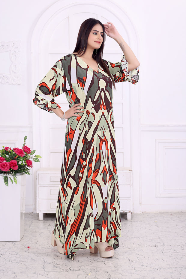 "Trendy Geometric Print Dress for Women – Modern & Stylish Outfit"
