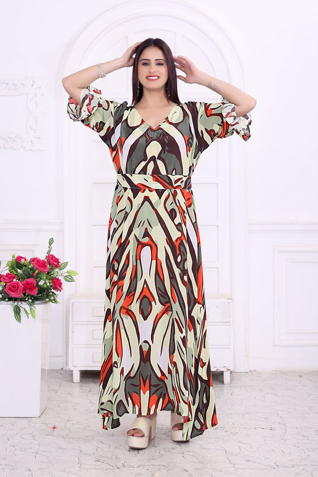 "Trendy Geometric Print Dress for Women – Modern & Stylish Outfit"