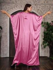 Party wear Plain Long satin caftan Dress resort wear for women