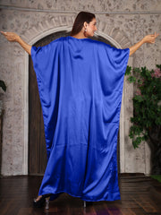 Party wear Plain Long satin caftan Dress resort wear for women