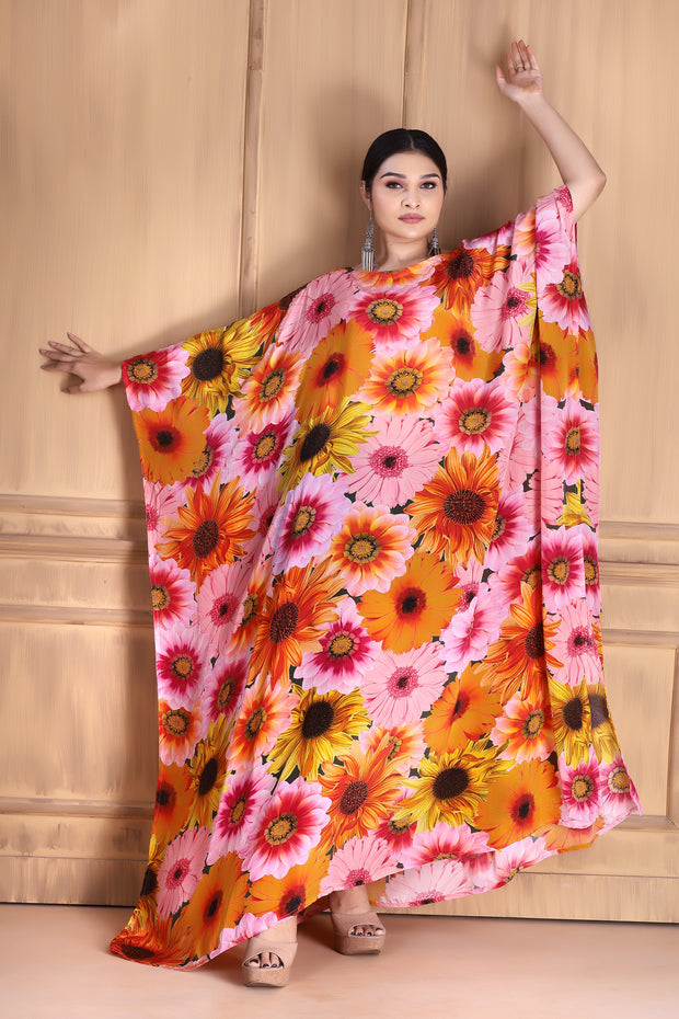 Effortless Elegance: Floral Silk Caftan for Every Occasion