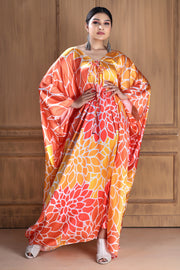 Sunny Splendor: Vibrant Orange Caftan for Women