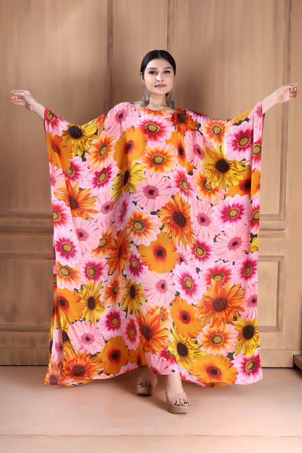 Effortless Elegance: Floral Silk Caftan for Every Occasion