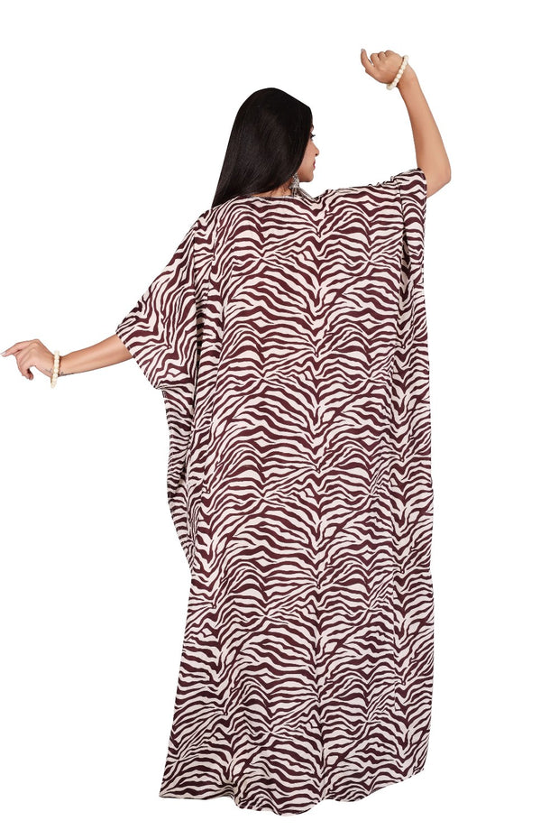 Zebra stripe Print Silk kaftan plus size silk caftan for womens kaftan sale