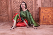 Two piece soft silk satin kaftan womens co-ord set luxury pajama