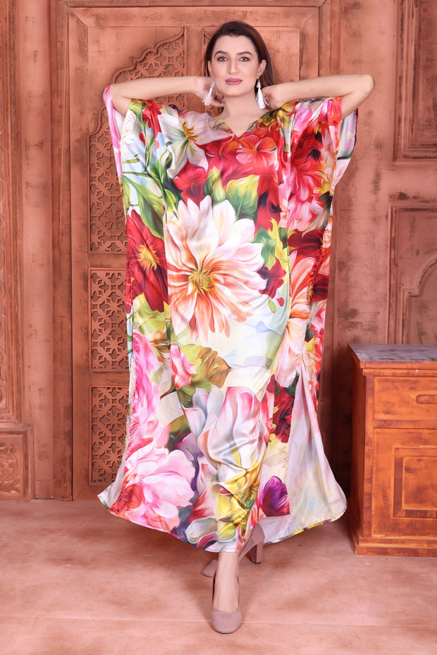 Plus Size Kaftan Resort Wear Silk Caftan maxi dress long Non sheer kaftan