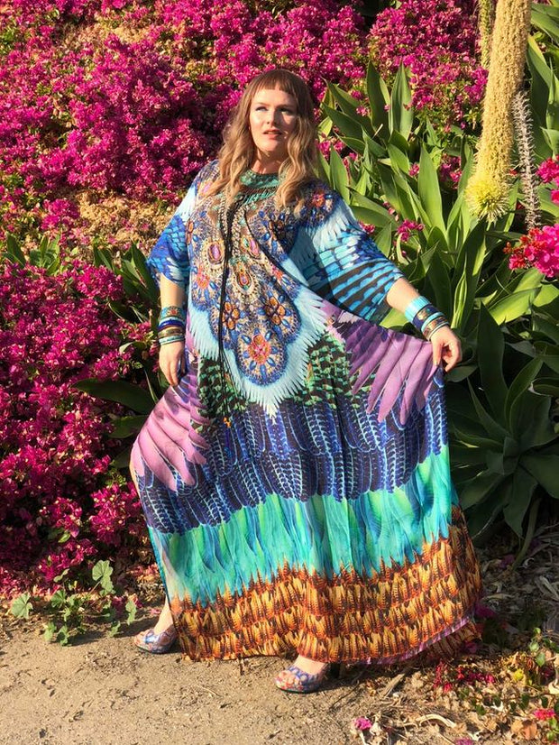 Laced up Beach Style Kaftan Cover up