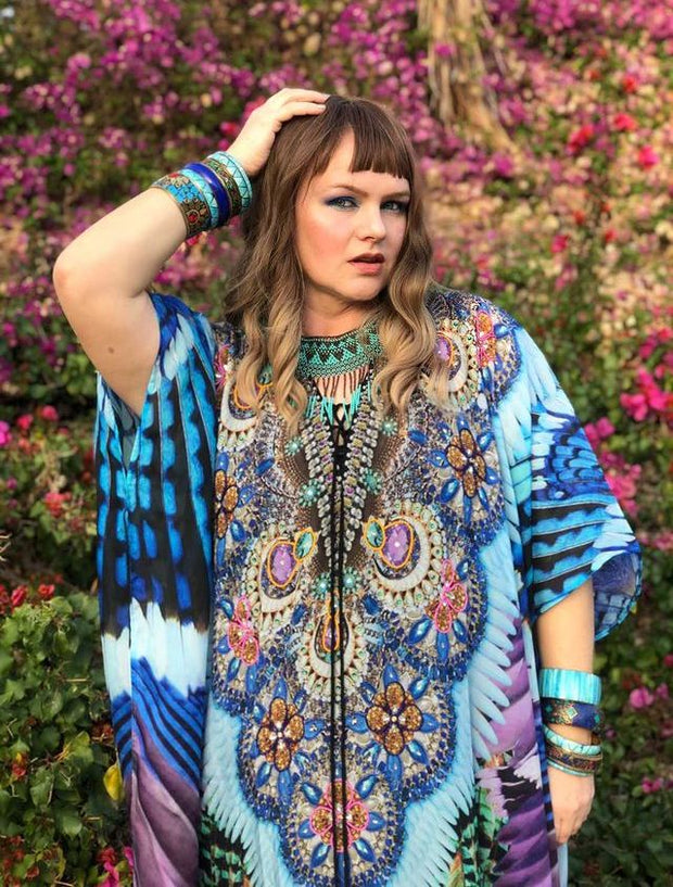 Laced up Beach Style Kaftan Cover up