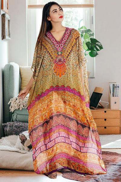 Party dress caftan plus size beach wear resort wear caftan womens silk caftan swim wear kaftan - Silk kaftan