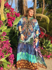 Laced up Beach Style Kaftan Cover up