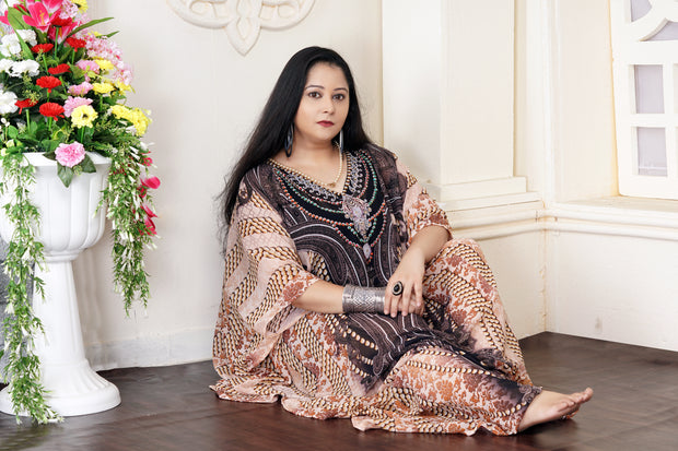 green kaftan dress