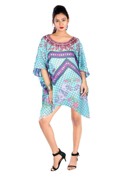 Geometric short print kaftan 