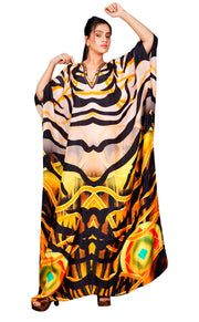 Luxury silk caftan Full length beach cover up Womens wrap kaftan