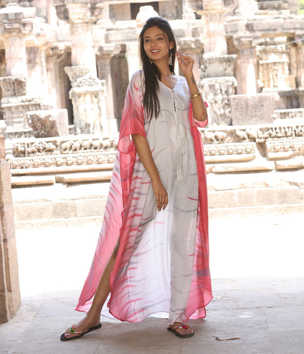 white caftan dress