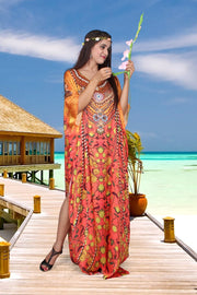 embellished kaftan dress