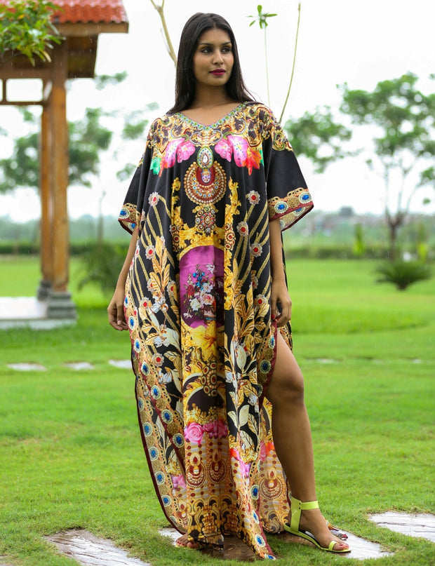 silk caftan dress