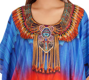 Feather Print Designer Resort wear silk kaftans Plus size bikini kaftan Long Kaftan for Short women
