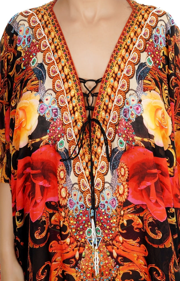 Cruise wear Kaftan Beach Wear kaftan Bikini kaftan Silk kaftan cover up Long kaftan for shorties plus size kaftan Long silk kaftan - Silk kaftan