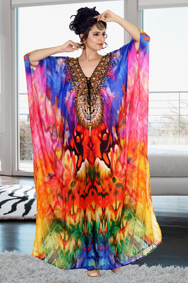lace up kaftan