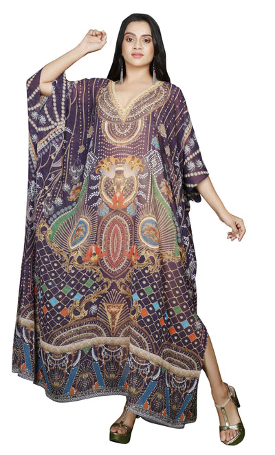 Embellished plus size kaftan womens Designer Print kaftan regular wear caftan