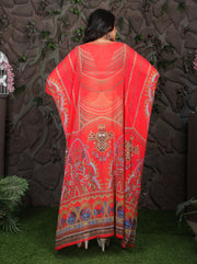 Elegance over time with light embellished self-print over cheap kaftan to express