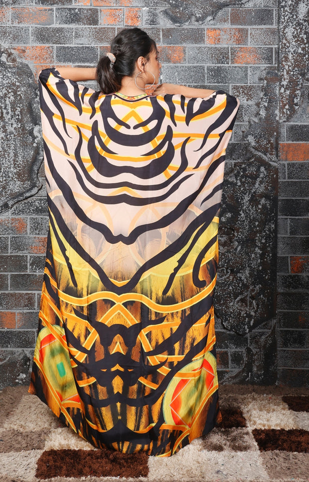 Luxury silk caftan Full length beach cover up Womens wrap kaftan