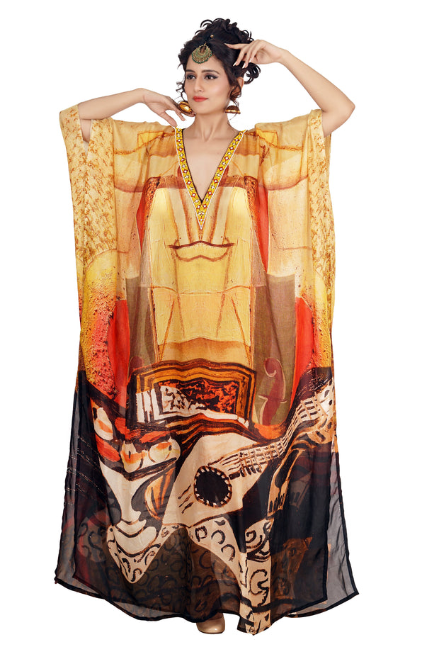 silk kaftan tops