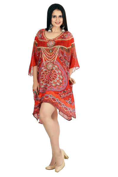 red kaftan dress