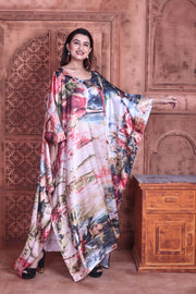 Tie Dye pattern Evening Party wear kaftan dress Caftan Loungewear silk Kaftan