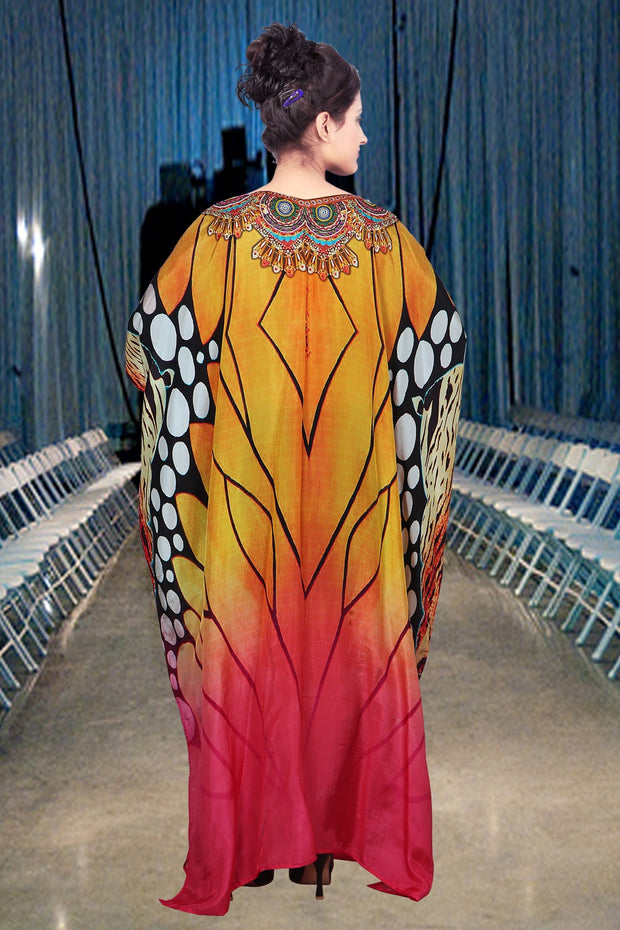 Beach party kaftan dress embellished plus size kaftan Animal Print