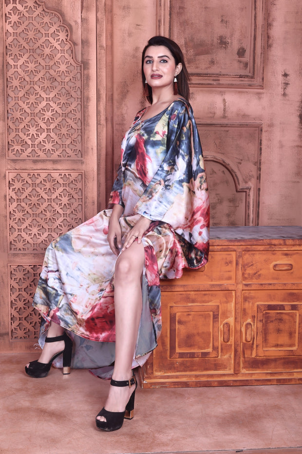 Tie Dye pattern Evening Party wear kaftan dress Caftan Loungewear silk Kaftan