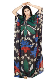 Lace Up Silk Kaftan Floral Print Silk Caftan Dress For Women Silk Dress