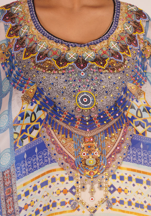 Floral Print Kaftan Silk Beach party Kaftan Resort wear kaftan silk kaftan stylish embellish kaftan