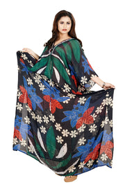 Lace Up Silk Kaftan Floral Print Silk Caftan Dress For Women Silk Dress
