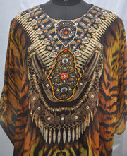 Tiger Print Kaftan Beach kaftan embellished kaftan plus size kaftan long kaftans for short women