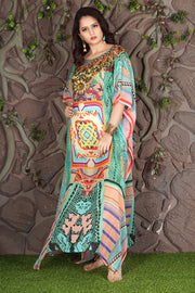 black and white kaftan dress